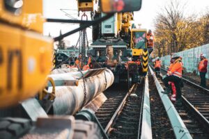 sistemazione di linee ferroviarie di cantiere